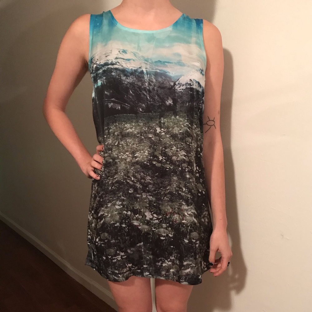 Mountain Landscape Mini-Dress